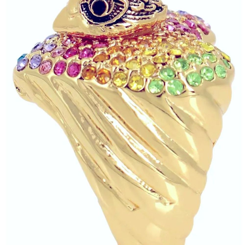 NWT KURT GEIGER Rainbow Heart Cocktail Ring size 9 - Picture 2 of 9